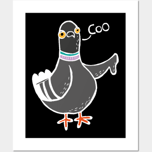 Coo / Boo Pigeon (White) Posters and Art